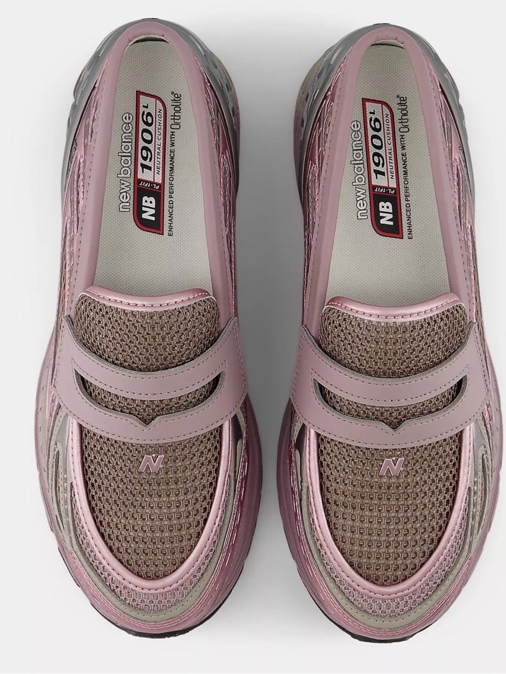 New Balance Pink Metallic Slip-On Sneakers - Picture 2 of 5